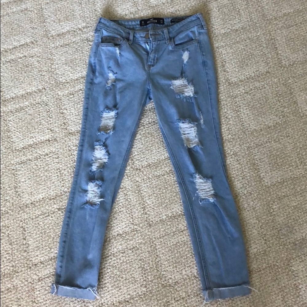 Hollister Light blue denim ripped jeans 25